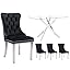 Silver Legs Table+silver Legs Black Chair