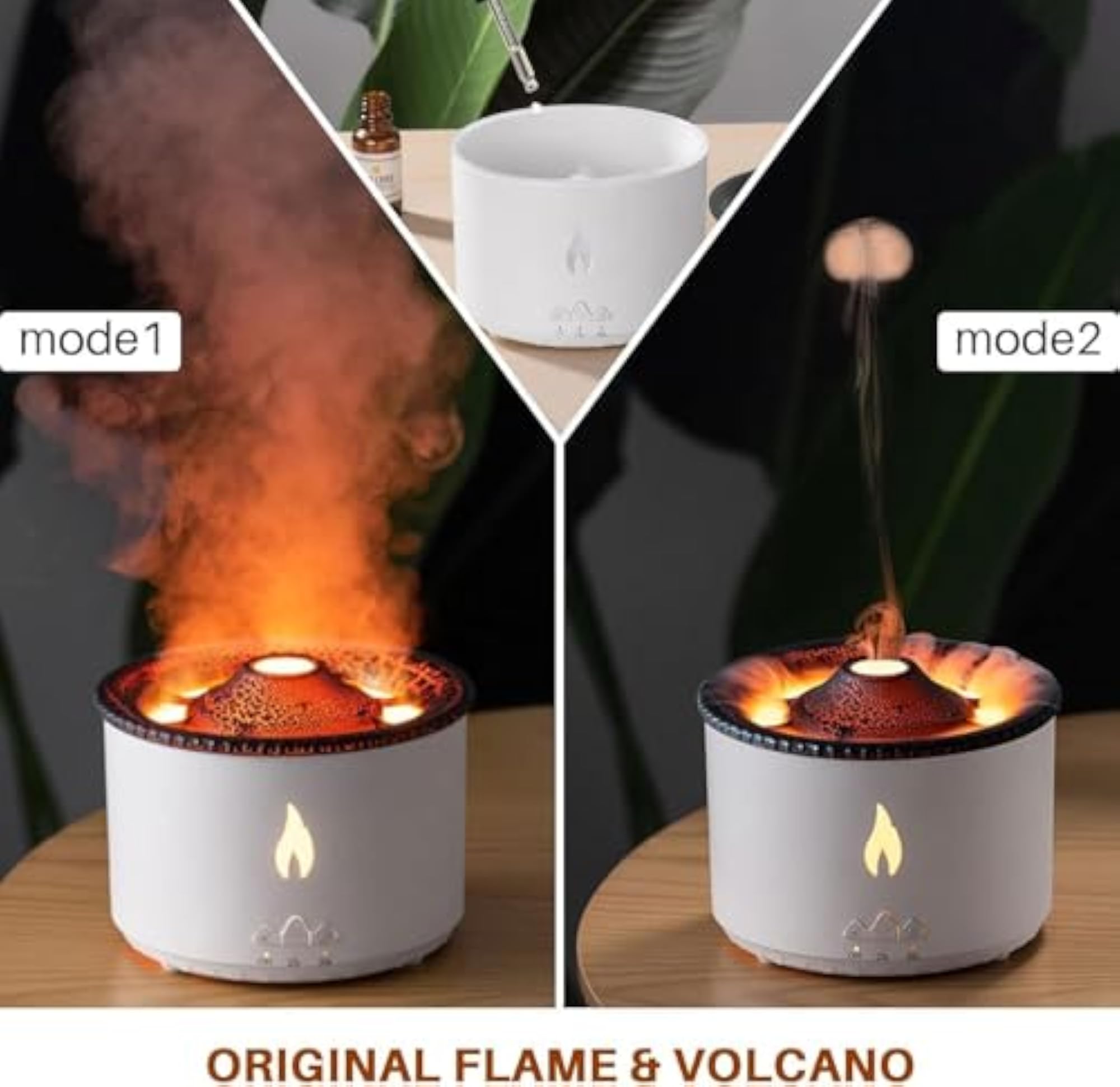 Ultrasonic Volcano Flame Diffuser with Auto Shut Off