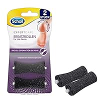 Scholl EXPERTCARE Ersatzrollen für die Ferse – Nachfüller für die elektrischen Hornhautentferner von Scholl – Mit Diamantpartikeln, 2 Rollen