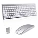 Price comparison product image Wireless Keyboard Mouse, Sanhoton 2.4G Ultra Thin Portable Wireless Keyboard and Mouse Combo Compatible with Windows, Mac, Android Tablet (Silver)