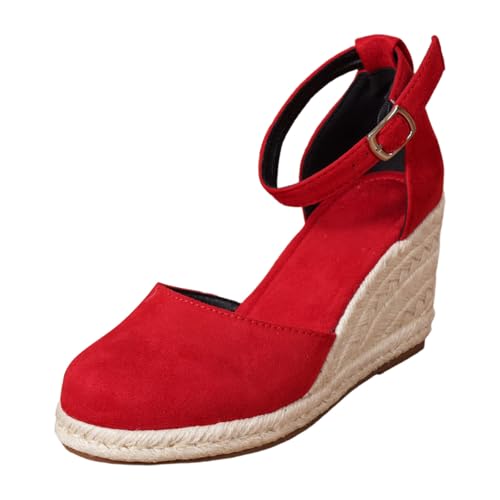 Sandale à talon compensé été classique en finition Mary Jane chic