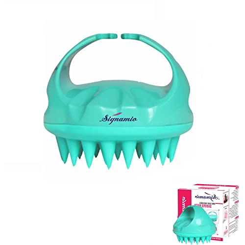 Image of SIGNAMIO Shampoo Brush Silicon Scalp Massager Hair Brush Wet Dry Comb Head Scrubber 100% Comfortable for Hair Improve Blood Circulation for Men,Women Pets - Green - Pack 1