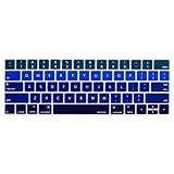 MOSISO Keyboard Cover Compatible with MacBook Pro with Touch Bar 13 and 15 Inch 2019 2018 2017 2016 (Model: A2159, A1989, A1990, A1706, A1707), Silicone Skin Protector, Mix Ombre Blue
