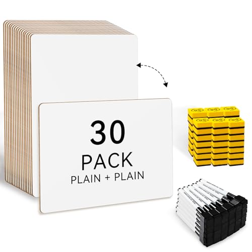 Double Sided Dry Erase White Board, Ohuhu 30-Pack 9 x 12 Inch Small Classroom Whiteboards Set, Including 30 x Lap Boards, 30 x Black Markers, 30 x White Board Erasers, Individual M image 4