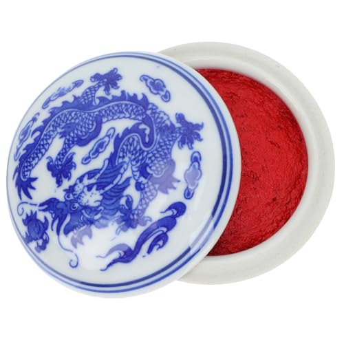 ARTIBETTER 1 Pieza Tampón de Tinta para Caligrafía de Cerámica de Caja de Práctica para Sello Herramienta de Caligrafía para Principiantes para Estudiantes y Amantes del Arte