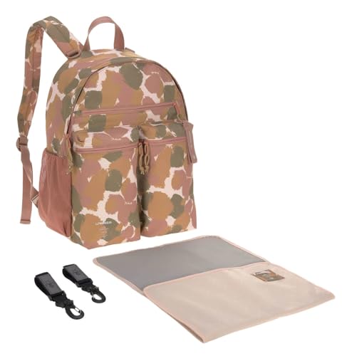 LÄSSIG Baby Wickelrucksack mit Wickelunterlage, Kinderwagenbefestigung/Casual Urban...