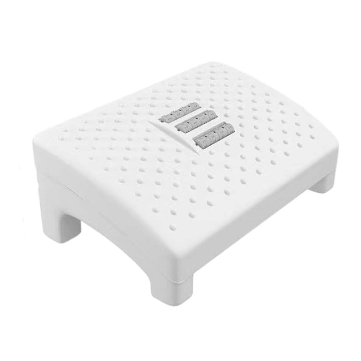 Sgabello Poggiapiedi in Plastica Bianco Supporto Ergonomico, Poggiapiedi per Scrivania da Ufficio e Pedale per Esercizi al Pianoforte, Adatto e Adulti per Alleviare Stress
