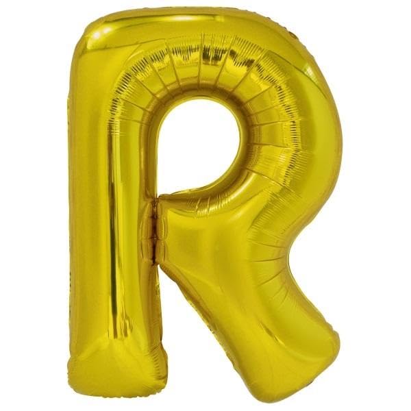 Amscan 9909593 - Gold Letter R SuperShape Foil Balloon - 39"