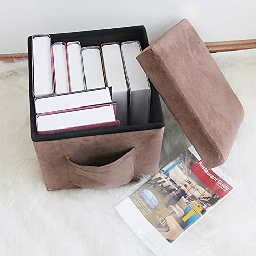 Poufs de rangement pliables avec repose-pieds rembourré cube - 3