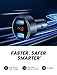 AINOPE Car Charger Adapter, Dual QC3.0 Port 6A/36W Fast USB Car Charger All Metal Cigarette Lighter USB Charger Voltage Display Compatible with 11/11 pro/XR/X/XS/8, Galaxy Note 8/S9/S10+/S8-Black