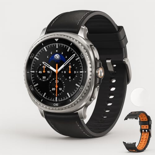 Samsung Galaxy Watch 8 Classic (2025) 46mm Bluetooth Smartwatch – Black | Rotating Bezel, Sleep & Fitness Tracking, Energy Score, Quick Button [US Version] + Extra Sports Band & Screen Protector