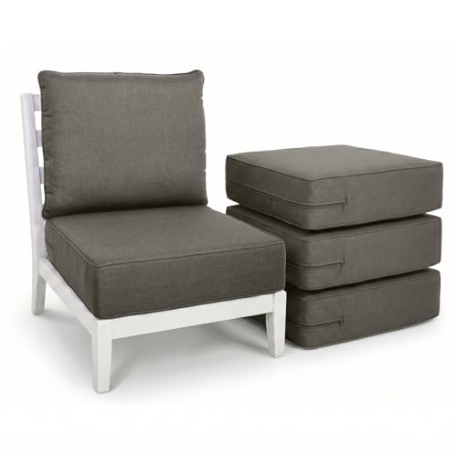 Image of Luxury Outdoor Seat Cushion Set 4-24 x 24 x 6 Inch Outdoor Chair Cushions with Water Resistant & Removable Cover Outdoor Cushions for Patio Furniture Chair Sofa Couch