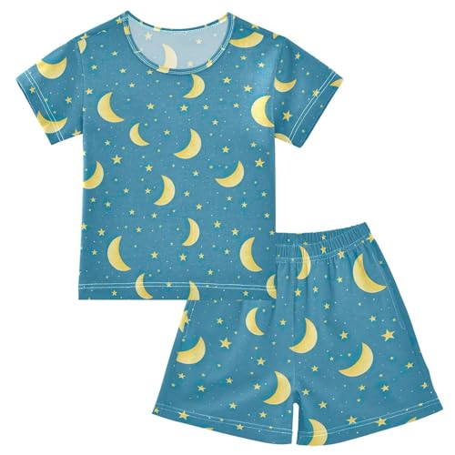 CHIFIGNO Rose Butterfly Unisex Snug-Fit Short Sleeve Cotton Pajamas Shorts Set with Pocket 5-14Y