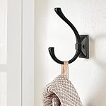 TUNNY 5 Pack Antique Design Wall Hanging Coat Hooks - Matte Black Coat Hooks Towel Hook for Entry Shoe Cabinet, Wardrobe Bathroom Bedroom Furniture Hardware - Image 4