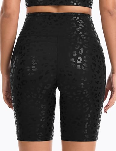 Image of THE GYM PEOPLE High Waist Yoga Shorts for Women's Tummy Control Fitness Athletic Workout Running Shorts with Deep Pockets