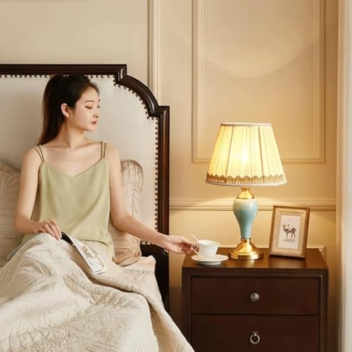 Table lamp nightstand lamp Ceramic Table lamp Modern Simple Bedside lamp Bedroom Bedside Light Luxury livingroom Office Home Lamps Farmhouse Coastal Lamps Table lamp - Image 5