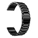 Anrir Stainless Steel Watch Band for Garmin Vivoactive 3, Forerunner 645/245, Galaxy Watch 42mm/40mm/44mm, Galaxy Watch Active 2, Galaxy Watch 3 41mm - Black