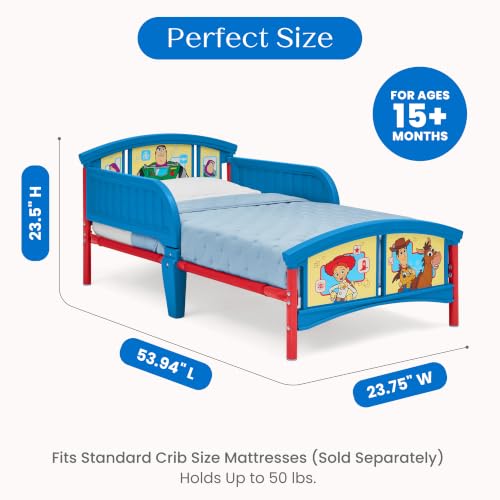 Image of Delta Children Plastic Toddler Bed, Toy Story 5 | Low-to-Floor Toddler Bed with Included Safety Rails, BSA Certified, Fits Full-Size Crib Mattress