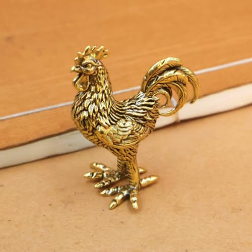 Estatua de gallo de latón para decoración de escritorio miniatura 3