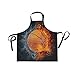 DOMIKING Tablier de basket-ball unisexe avec poches col réglable pour la cuisine et le jardinage