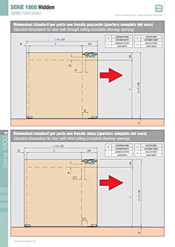 Sisco Sistem Unsichtbare Schiene für Schiebetüren der Serie Hidden 1800-1150/80 kg (Weiß)
