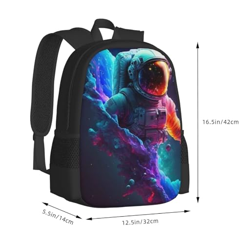 Travel Backpack Rainbow Donuts On Wood 17In Lightweight Casual Daypack for Business Men Women3