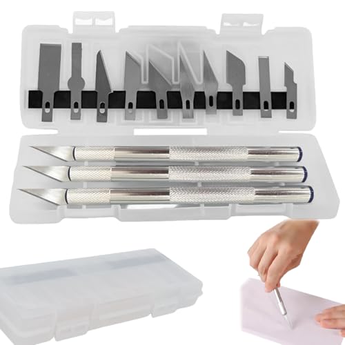 13 Piece Scalpel Set with 3 Craft Knives und 10 Replacement Blades, Carving Craft Knife Set for Scrapbooking