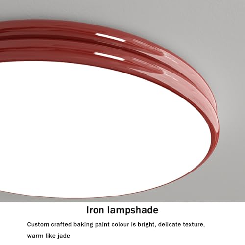 Luminaire plafonnier acrylique rond chic réglable 2700K-6500K rouge - 2