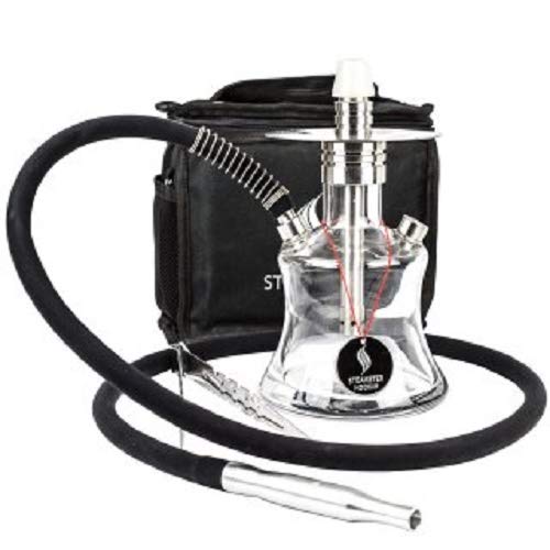 Steamster® Gold Life Shisha Aluminium Edelstahl 20cm Hookah to Go OHNE TONKOPF| Wasserpfeife | Kaminkopf | Komplettset…