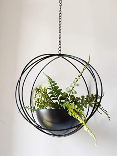 Riseon Boho Black Metal Plant Hanger,Metal Geometric Hanging Planter, Modern Planter, Mid Century Air Plant Holder Stand, Minimalist Planter For Indoor Outdoor Home Wedding Decor #TOP2