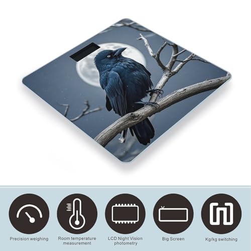 Báscula digital Night Crow de vidrio templado miniatura 3