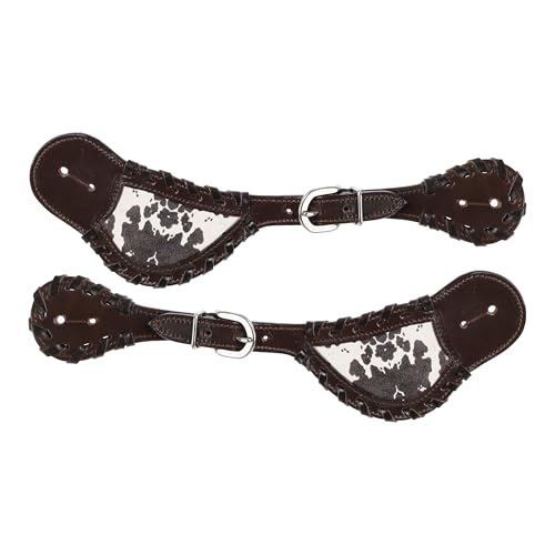 Showman Ladies Cowhide Print Leather Spur Straps