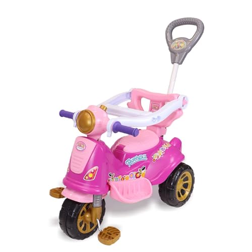 Triciclo Infantil Avespa Princesas Rosa Com Empurrador Maral