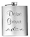Edelstahl Flachmann 200 ml silber inkl. individuelle Gravur in Schwarz - personalisiertes Geschenk f&uuml;r Geburtstag, Weihnachten, Vatertag, Trauzeugen - 5 Zeilen (Silber)
