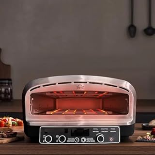 Forno Pizza XXL Professionale, Cuoce in 2 minuti, scalda fino a 400°, Piano cottura in pietra refrattaria da 37x37 cm rimovibile, 2200W 20LT Con pala in alluminio