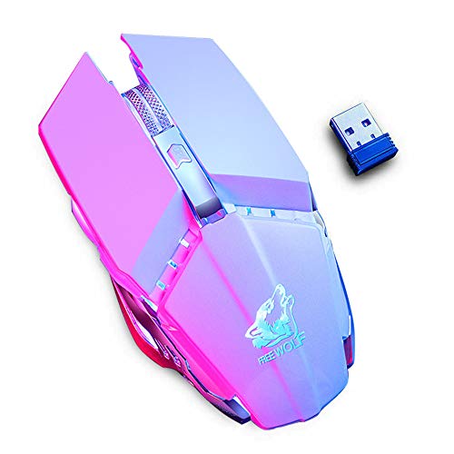 Huaze Wireless Rechargeable Mice Gaming Mouse,USB 1600 DPI LED Backlit Mice,Portable Mobile Optical Mice for Notebook, PC, Laptop, Computer