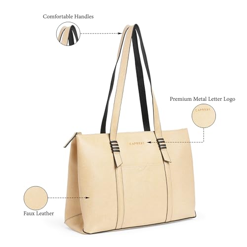 Image of Caprese Roma Tote Medium Bag for Women|Stylish, Durable, Multi-Compartment Design for Work, Travel, Shopping |Comfortable Straps Shoulder Bag, Ideal for Laptop & Essentials