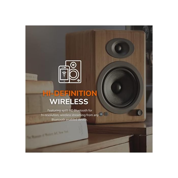 Audioengine A5+ 150W Wireless Powered Bookshelf Speakers, Bluetooth