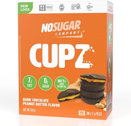 No Sugar Keto Cups, Healthy Snack, Peanut Butter, 17g x 30 Count/Piece