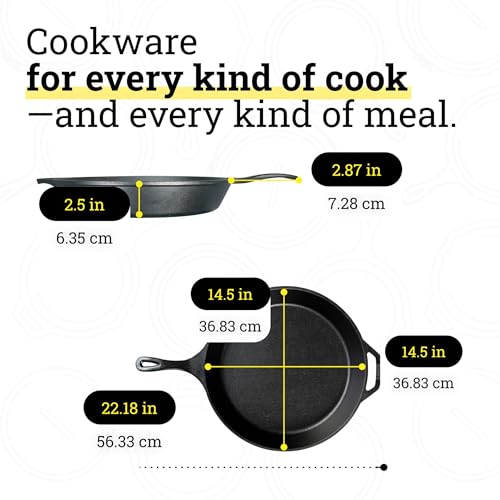 Lodge Pre-Seasoned Cast Iron Skillet, Easy-Grip Handle, 15 Inches - image 8