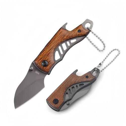 Folding Multitool Tool Wooden Handle Box Opener with Bottle Opener for Ideal Pocket Tool for Camping DIY Activities Hiking - Gift Men