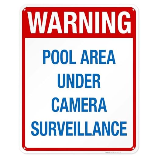 Durable Pool Area Surveillance Sign