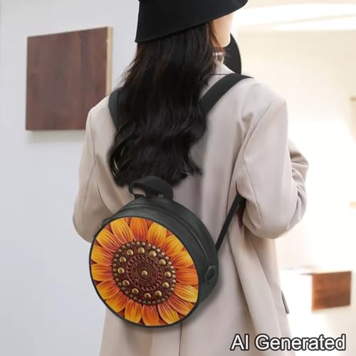 Image of Women Novelty Round Clock Shape Zippered Clock Purses for Women Tote Handbag Shoulder Bag, Gift for Mom Girlfriend