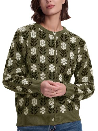 Les umes Cardigan Femme Manches Longues Automne Hiver Court Manteau Tricoté avec Boutons Col Rond Pulls Tricotés avec Motif Fleuri Vert M Les umes Cardigan Femme Manches Longues Automne Hiver Court Manteau Tricoté avec Boutons Col Rond Pulls Tricotés avec Motif Fleuri Vert M