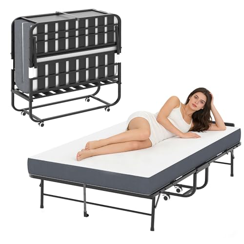 AQY Foldable Bed with Memory Foam Mattress