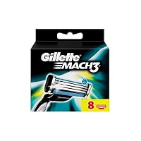 Recharge De 8 Lames Gillette MACH3 Sensitive - Pour Rasoir Homme, Lot XL, Lames En Acier Carbone - Neuf Original