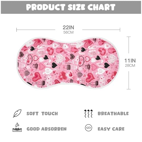 xigua Valentine's Day Heart Baby Burp Cloths for Newborn Boys and Girls 4 Pack, Soft & Absorbent Cotton Baby Burp Cloth, Baby Washcloths, Newborn Towel, Burp Rags4