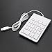 GZSHUNLI 3X Mini USB Wired Numeric Keypad Numpad 18 Keys Digital Keyboard for Accounting Teller Laptop Android (White)