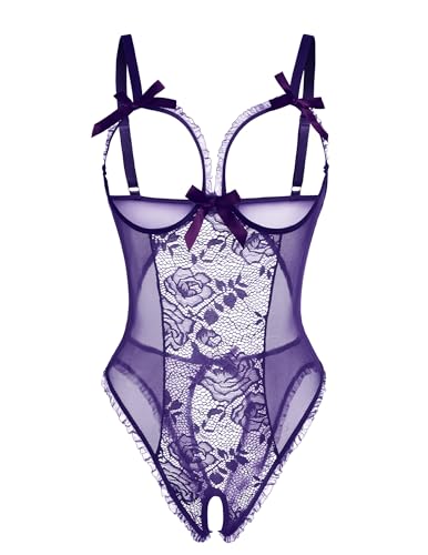 Image of Avidlove Women One Piece Lingerie Sexy Lace Babydoll Mini Bodysuit