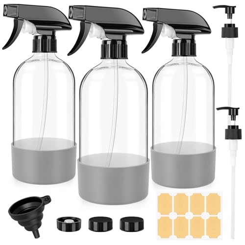 BELICOO 3 Stk 500ml Sprühflasche, Glas Pflanzensprühflasche, Sprühflaschen für Reinigung,